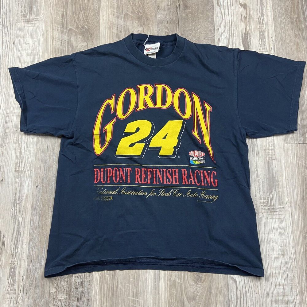 Vintage 1999 90s NASCAR Jeff Gordon‎ #24 Dupont T-Shirt Sz Large Faded